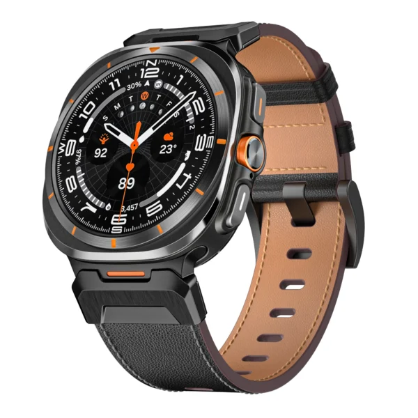 Metal+Leather Strap for Samsung Galaxy Watch Ultra 47mm Stainless Steel Business Bracelet Belt Galaxy Watch 8-7 Ultra 47mm Band - Image 4