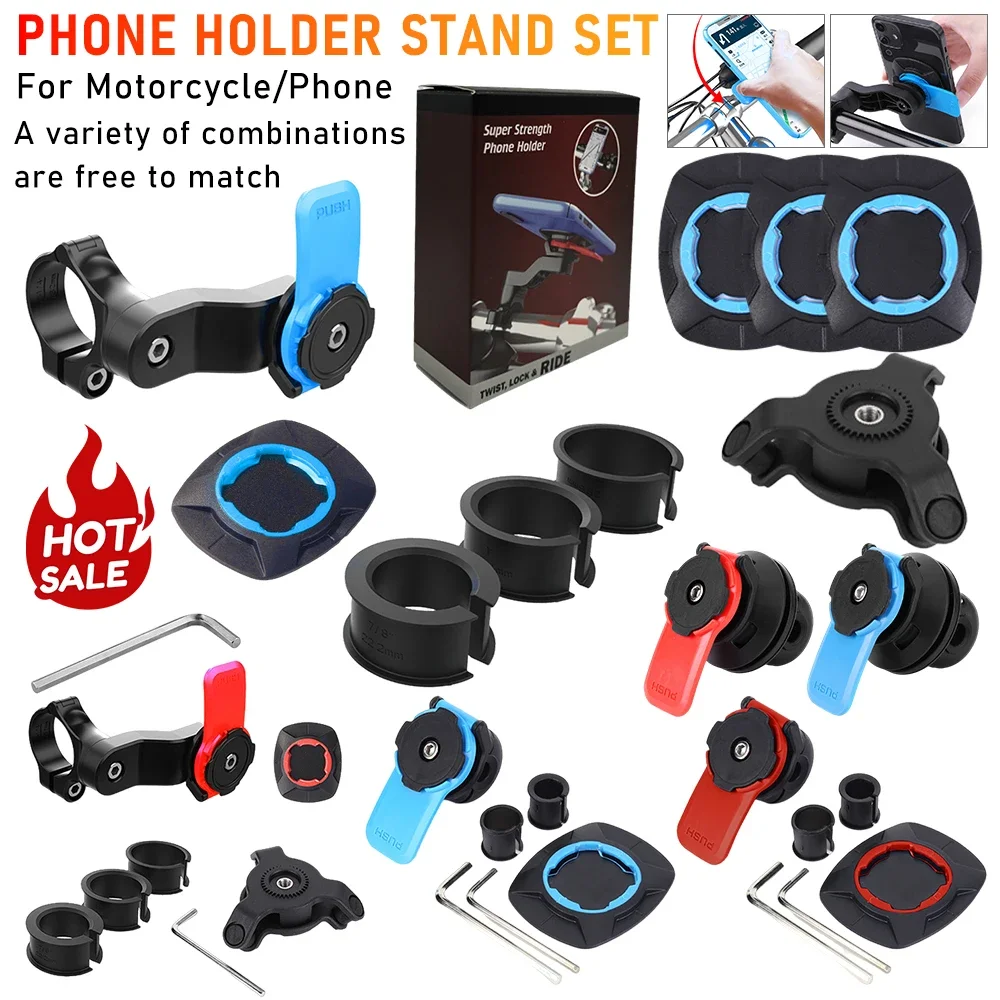 Motorcycle Handlebar Phone Holder 360°Rotatable Bicycle Bracket Security Navigation Support Mount Moto Anti-Shock Phone Brackets