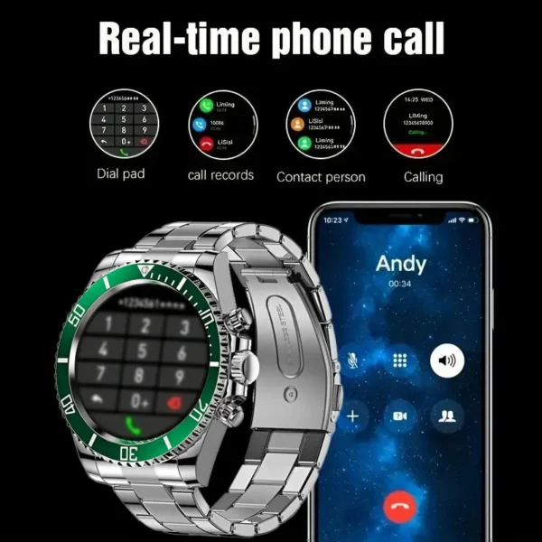 Smart Watch Man Aiweile AW12 High-End Luxury Smartwatch Fitness Tracker Sport Business Bluetooth Call for Xiomi IOS DIY Faces - Image 2