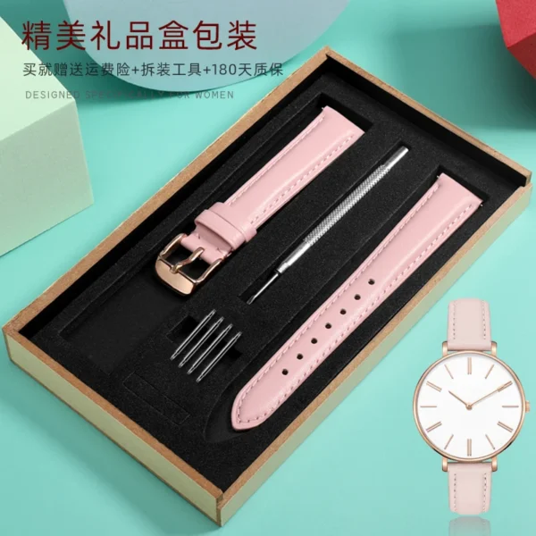 Quick release Fashion watch band For Casio Citizen Fossil DW Strap 12mm 14mm 16mm 18 Ladies Blue Pink red Soft Cowhide Watchband - Image 3