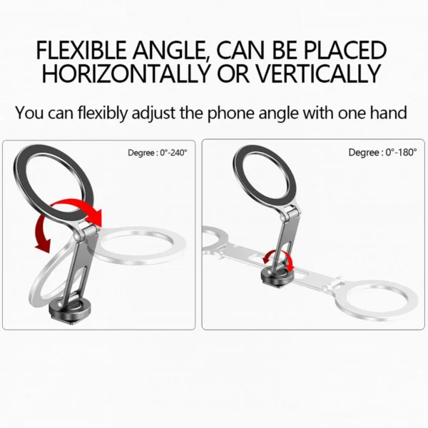Magnetic Magsafe Phone Holder Mount Folding Cold Shoe Metal Phone Holder Horizontal Vertical Shooting for Camera Monitor Tripod - Image 6