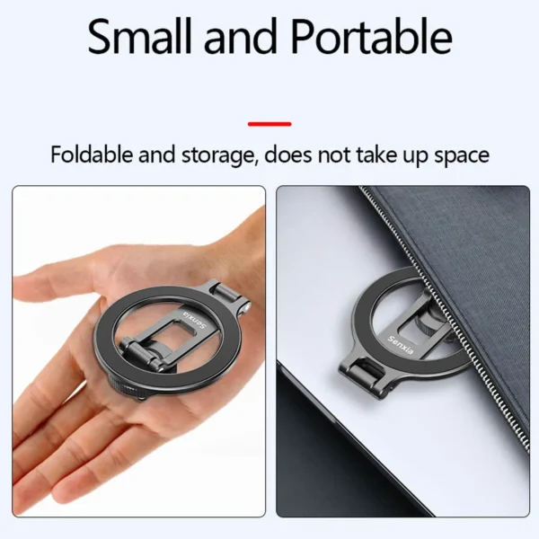 Magnetic Magsafe Phone Holder Mount Folding Cold Shoe Metal Phone Holder Horizontal Vertical Shooting for Camera Monitor Tripod - Image 4