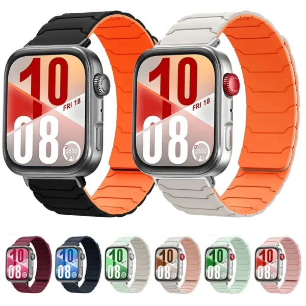 Magnetic Silicone Strap for Huawei Watch Fit 4/fit 3 Smartwatch Breathable Bracelet Band for Huawei Watch Fit 4 Pro Replaceable