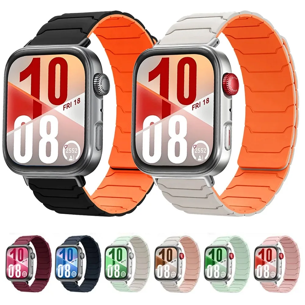 Magnetic Silicone Strap for Huawei Watch Fit 4/fit 3 Smartwatch Breathable Bracelet Band for Huawei Watch Fit 4 Pro Replaceable