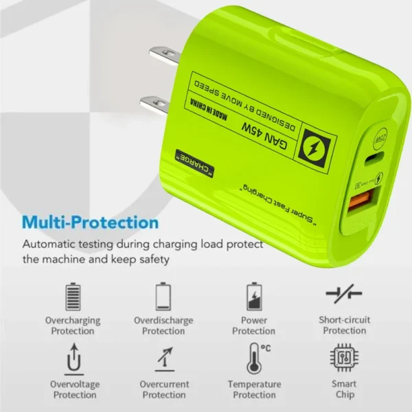 45W Fast Charging USB Type C Charger EU US PD 25W USB C High-speed QC3.0 Quick Charging Mobile Phone Chargers for IPhone Samsung - Image 5