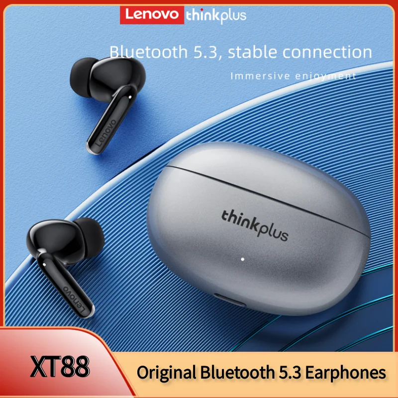 Original Lenovo XT88 TWS Bluetooth 5.0 Wireless Earbuds | HiFi Sound, Built-in Microphone, Sport Waterproof Headphones, 2022