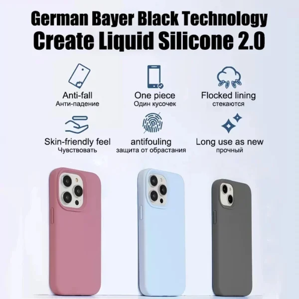 Original Liquid Silicone Shockproof Case for APPLE iPhone 11 12 13 14 15 16 17 Pro Max Cases for iPhone 17 Air Phone Back Cover - Image 4