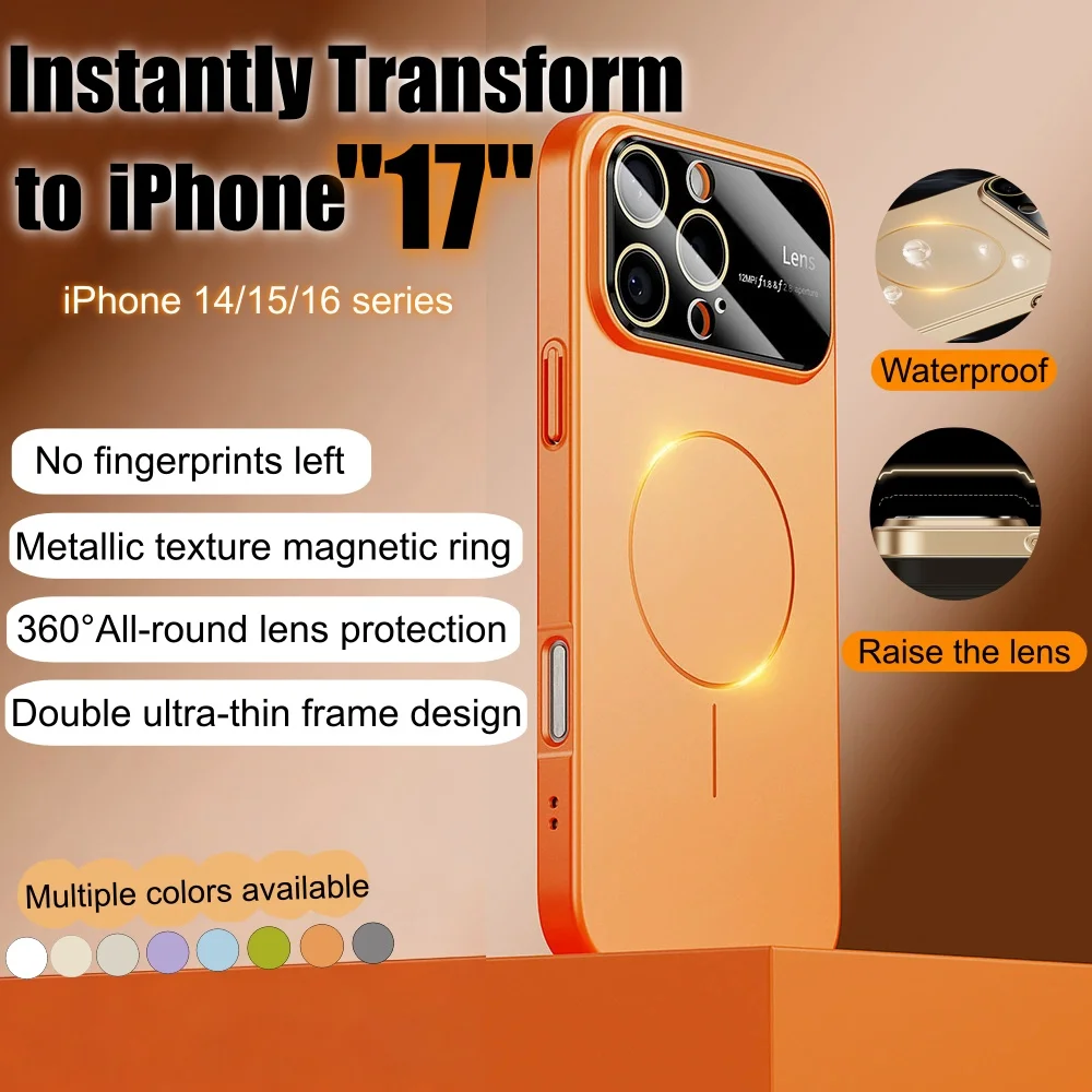 Original Frosted Nano Matte Color Case Phone For iPhone 17 Air 16 15 14 13 Pro Max 17Pro Magnetic For Wireless Charging Armor