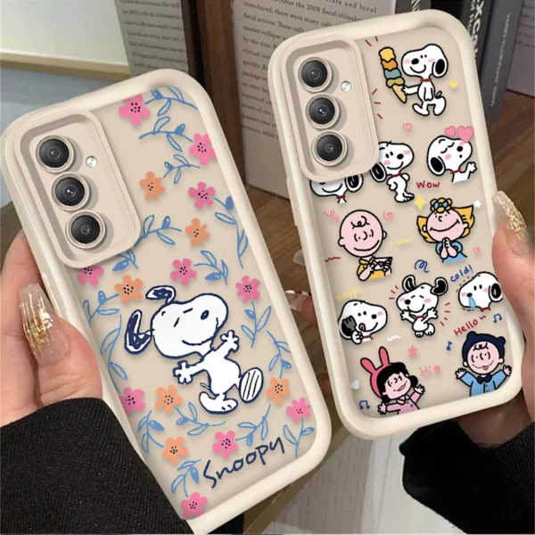 Lovely S-Snoopy Flower Case For Samsung Galaxy S25 S24 Ultra S23 S22 Plus S21 FE A36 A56 A26 A16 A06 A15 A25 A35 A55 5G Cover - Image 2