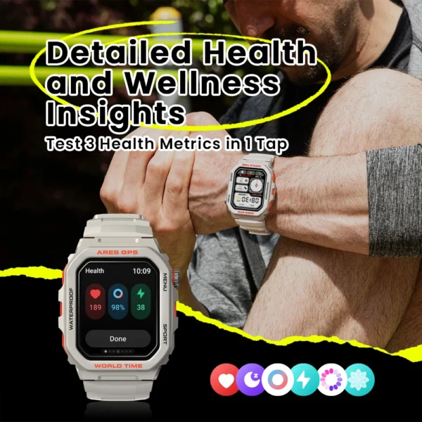 New Zeblaze Ares GPS Smart Watch Built-in Alexa & GPS Make/Answer Phone Calls Smartwatch Heart Rate Spo2 Fitness Tracking Watch - Image 6