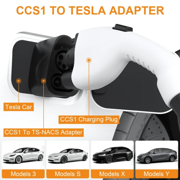 feyree CCS1 to TS-NACS Adapter 250A DC Fit for Tesla Model 3/X/Y With TS-NACS Charging Port Support CCS1 Charger - Image 4
