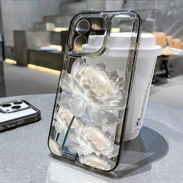 Flower Phone Case For iPhone 16 Pro 13 15 11 12 14 17 Pro Max 16E XR 7 8 SE XS Shockproof Transparent Cover Silicone Soft Fundas - Image 3